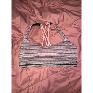 ✨ Lululemon Womens Heather Pink Pattern Energy Sports Bra Size 8 Stretch Gym